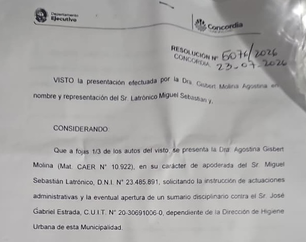 Un largo camino hacia la Justicia: la Municipalidad de Concordia desestimó “Sumario disciplinario” para un funcionario involucrado en una estafa